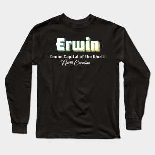 Erwin North Carolina Yellow Text Long Sleeve T-Shirt